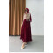 Sare Fashion Flowing Pleated Skirt in Burgundy