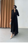Sare Fashion Flowing Pleated Skirt, Black