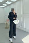 Sare Fashion Black Suit with Drawstring Bottom and Trousers