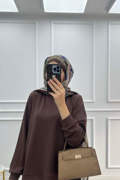 Sare Fashion Six Pleated Oysh Set Brown Sare Fashion Six Pleated Oysh Set Brown