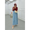 Sare Fashion Wrap Denim Skirt Light Blue