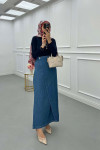 Sare Fashion Anvelop Kot Etek Mavi