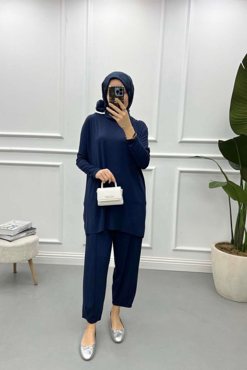 Back Detailed Suit Navy Blue Back Detailed Suit Navy Blue