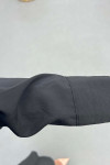 Sare Fashion Removable Belt Parachute Dress with Cape at Back Black