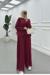 Sare Fashion Long Back Wide Leg Modal Oysh Suit Burgundy Sare Fashion Long Back Wide Leg Modal Oysh Suit Burgundy