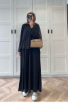Sare Fashion Long Back Wide Leg Modal Oysh Suit Black