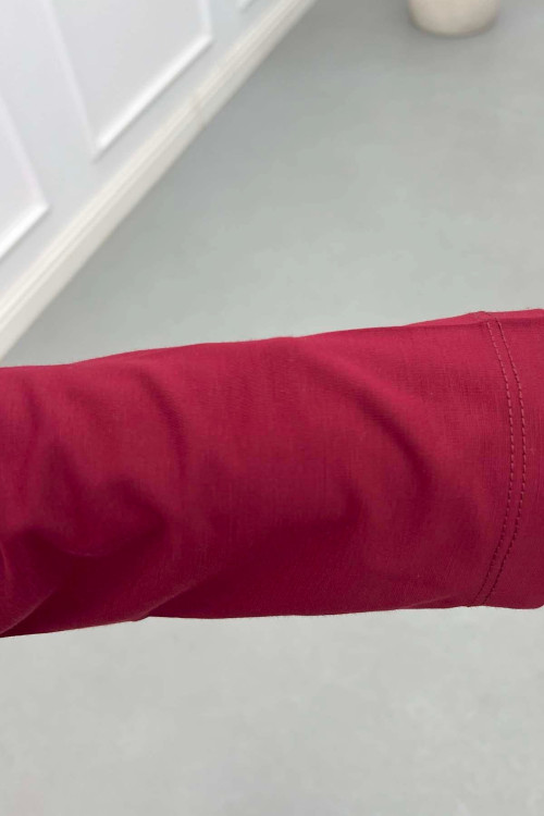 Sare Fashion Long Back Wide Leg Modal Oysh Suit Burgundy Sare Fashion Long Back Wide Leg Modal Oysh Suit Burgundy