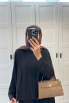 Sare Fashion Long Back Wide Leg Modal Oysh Suit Black