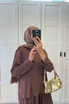 Sare Fashion Long Back Wide Leg Modal Oysh Suit Brown