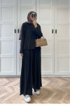 Sare Fashion Long Back Wide Leg Modal Oysh Suit Black