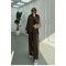 Sare Fashion Oysh Brown Suit with Long Back Skirt and Rope Detail