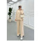 Sare Fashion Oysh Beige Suit with Long Back Skirt and Rope Detail