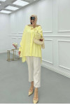 Sare Fashion Long Back Slit Detailed Shirt Yellow