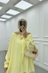Sare Fashion Long Back Slit Detailed Shirt Yellow