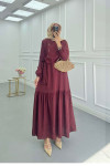 Sare Fashion Asymmetrical Tie Dress Burgundy