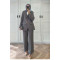 Sare Fashion Asymmetric Cut Lined Jacket Set Gray