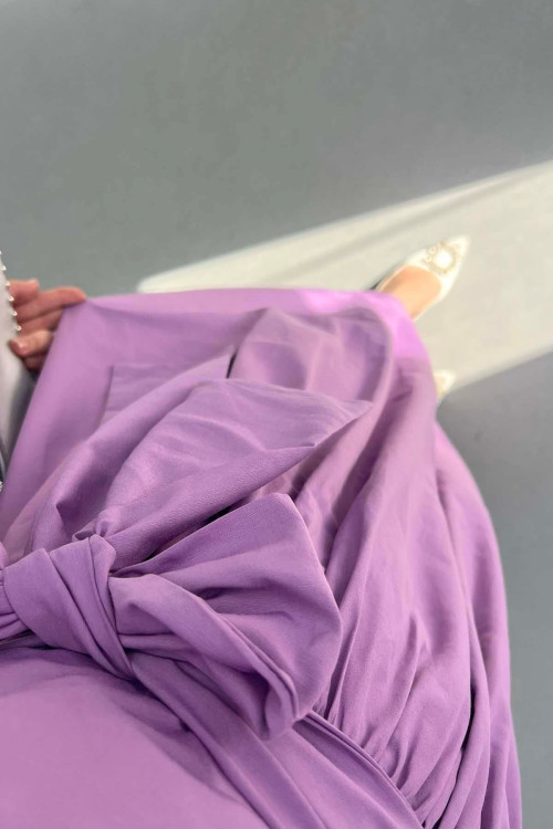 Sare Fashion Asymmetrical Cut Tie Dress Lilac Sare Fashion Asymmetrical Cut Tie Dress Lilac