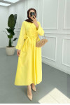 Sare Fashion Asymmetrical Cut Tie Dress Yellow