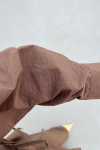 Sare Fashion Asymmetric Cut Waist Tie Suit Brown