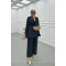 Sare Fashion Asymmetrical Cut Button Detailed Suit Black