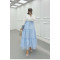 Sare Fashion Lined Elastic Waist Tulle Skirt Blue