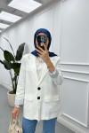 Sare Fashion Lined Jacket White