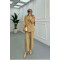Sare Fashion Lined Jacket Set Camel