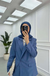 Sare Fashion Lined Jacket Set Indigo