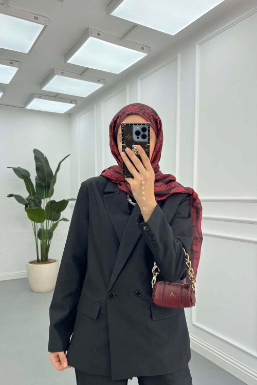 Sare Fashion Lined Jacket Set Black