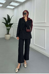 Sare Fashion Lined Jacket Set Black