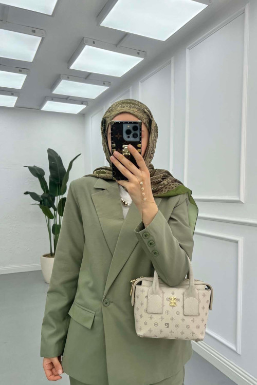 Sare Fashion Lined Jacket Set Green