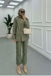 Sare Fashion Lined Jacket Set Green