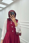 Sare Fashion Lined Vest Dress Burgundy