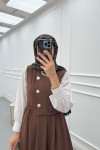 Sare Fashion Lined Vest Dress Brown