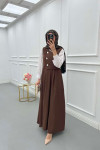 Sare Fashion Lined Vest Dress Brown