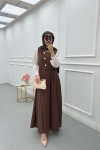 Sare Fashion Lined Vest Dress Brown
