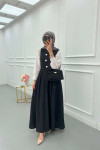 Sare Fashion Lined Vest Dress Black
