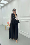 Sare Fashion Lined Vest Dress Black