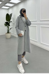Sare Fashion Lined Cashmere Coat Gray