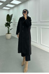Sare Fashion Lined Cashmere Coat Black