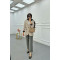Sare Fashion Lined Belted Linen Jacket Brown