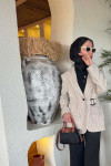Sare Fashion Lined Belted Linen Jacket Stone - White