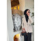 Sare Fashion Lined Belted Linen Jacket Stone - White