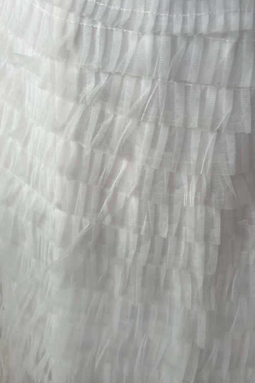 Sare Fashion Lined Tulle Skirt White