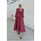 Sare Fashion Lace Detailed Ruffle Skirt Suit Claret Red