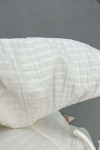 Sare Fashion Lace Detailed Muslin Kimono White