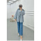 Sare Fashion Muslin Kimono with Lace Detail, Foggy Blue