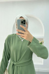 Tie Detail Dress Khaki