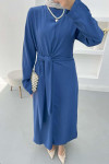Lace Detail Dress Navy Blue