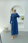 Lace Detail Dress Navy Blue